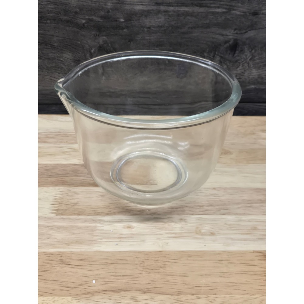 Vintage Glasbake for Sunbeam Clear Glass Mixing Bowl with Pour Spout Made in USA